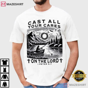 Cast All Your Cares Christian Faith Bible Verse Religious T Shirt (1)