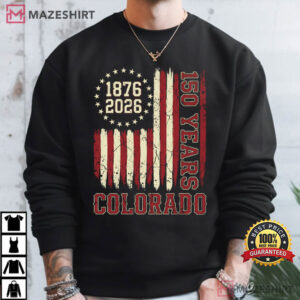 Colorado 150 Years Centennial State American Flag 4th Of July T Shirt (3)