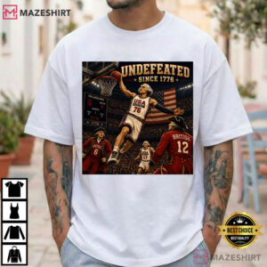 George Washington Basketball Undefeated Since 1776 4th Of July T Shirt (1)