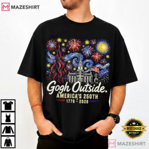 Gogh Outside America's 250th 1776 2026 Starry Night USA T Shirt (1)