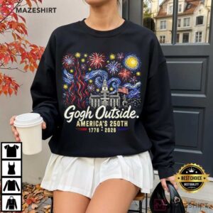 Gogh Outside America's 250th 1776 2026 Starry Night USA T Shirt (2)