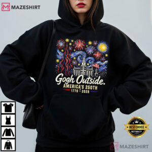 Gogh Outside America's 250th 1776 2026 Starry Night USA T Shirt (3)