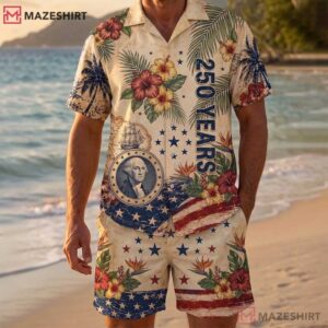 America 250th Anniversary 1776 2026 Patriotic Aloha Hawaiian Shirt (2)