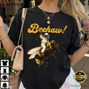 Beehaw Cowboy Bee Beekeeping Rodeo Retro Graphic T Shirt (4)