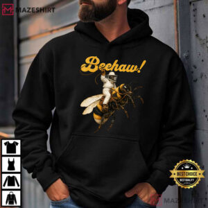 Beehaw Cowboy Bee Beekeeping Rodeo Retro Graphic T Shirt (3)