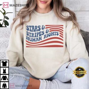 Stars And Stripes And Human Rights USA Flag Liberal Patriotic T Shir (3)