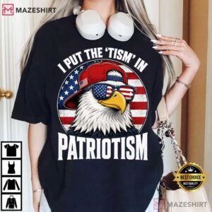 I Put The Tism In Patriotism Retro Eagle USA Flag 4th Of July T Shirt (4)