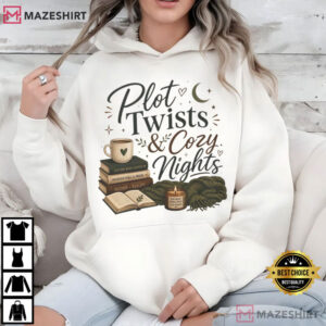 Plot Twists And Cozy Nights Book Lover Reading T Shirt (4)