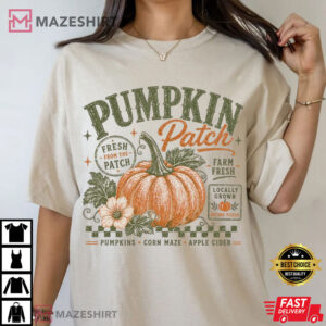 Pumpkin Patch Vintage Autumn Fall Farm Fresh T-Shirt