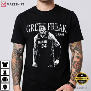Giannis Antetokounmpo Greek Freak Miami Vintage Basketball T Shirt (1)