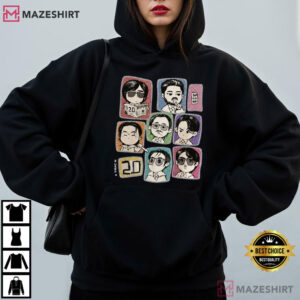 BTS Kpop Chibi Cartoon Character Music Fan Gift T Shirt (4)