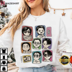 BTS Kpop Chibi Cartoon Character Music Fan Gift T Shirt (2)