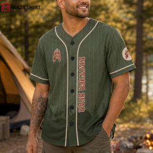 Brother Bear Theme Park Camping Custom Name Number Baseball Jersey (1)