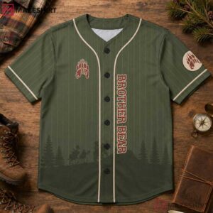 Brother Bear Theme Park Camping Custom Name Number Baseball Jersey (