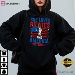 She Loves Pilates And America Too Patriotic USA T Shirt (7)