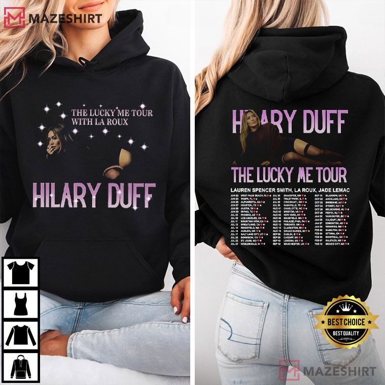 Hilary Duff The Lucky Me Tour With La Roux Pop Music Fan T-Shirt Hilary Duff The Lucky Me Tour With La Roux Pop Music Fan T-Shirt