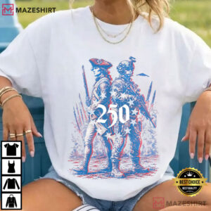 Patriotic 250th Anniversary USA 1776 2026 Revolutionary Modern Soldier T Shirt ( (4)