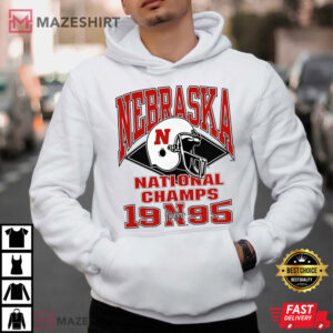 Nebraska Cornhuskers NCAA Vintage 90s National Champs Logo Football T S (1)