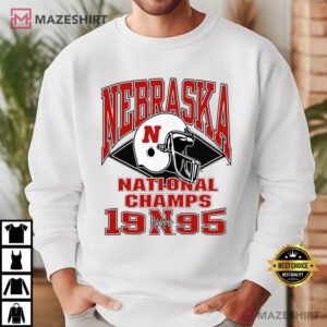 Nebraska Cornhuskers NCAA Vintage 90s National Champs Logo Football T (4)