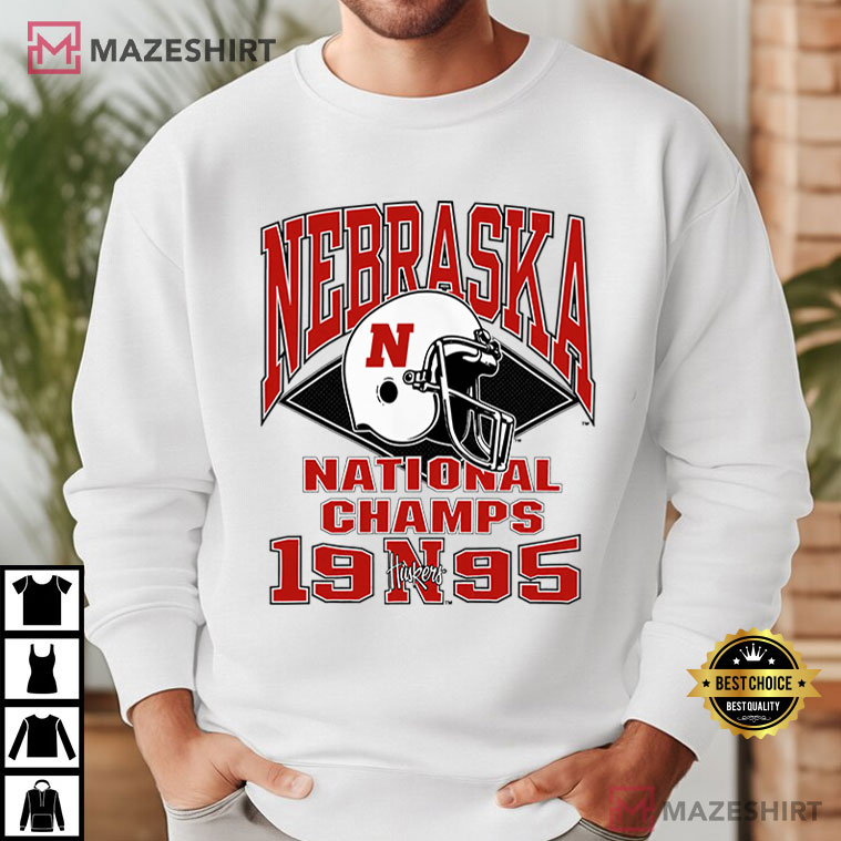 Nebraska Cornhuskers NCAA Vintage 90s National Champs Logo Football T-Shirt