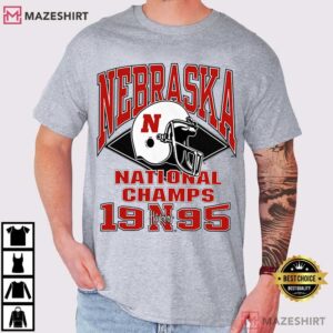 Nebraska Cornhuskers NCAA Vintage 90s National Champs Logo Football T
