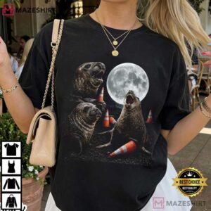 Neil The Sea Funny Elephant Seal Howling To The Moon T Shirt (2)