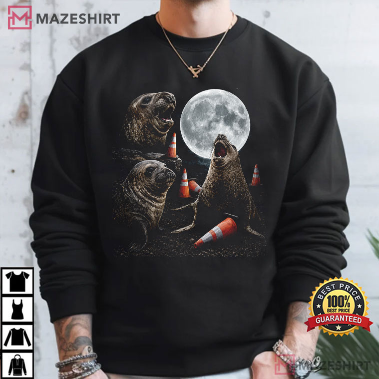 Neil The Sea Funny Elephant Seal Howling To The Moon T-Shirt Neil The Sea Funny Elephant Seal Howling To The Moon T-Shirt