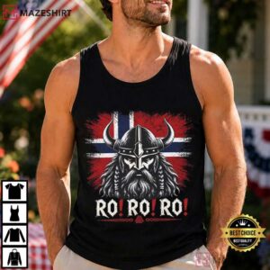 Ro Ro Ro Viking Drakkar Longship Norway Football Fan T Shirt (4)