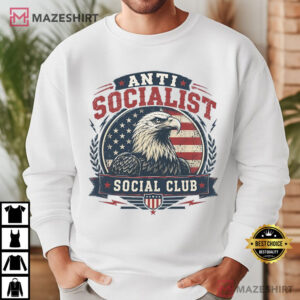 Anti Socialist Social Club Patriotic Eagle USA Flag T Shirt (2)