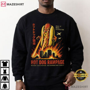 Hot Dog Rampage Vintage Funny Food Graphic T Shirt (3)