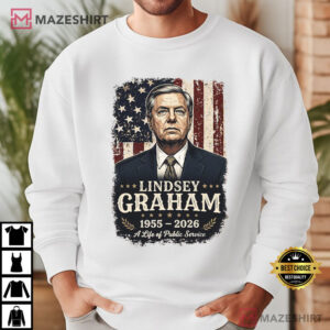 Lindsey Graham Memorial 1955–2026 Vintage Patriotic Tribute T Shirt (3)