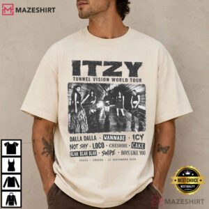 ITZY Paris 2026 Tunnel Vision World Tour Kpop Fan Gift T Shirt (1)