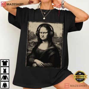 Mona Lisa Bass Face Funny Music Lovers DJs Producers T Shirt (4)