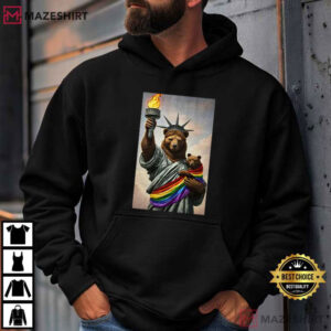 Bear Statue Of Liberty Pride T Shirt (3)