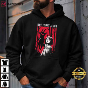 Not Today Jesus Gothic Dark Art Creepy Cute T Shirt (2)