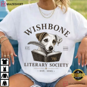 Wishbone Dog Vintage Literary Society Book Lover T Shirt (1)