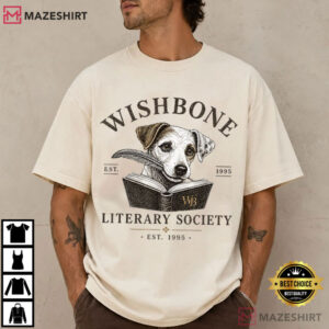 Wishbone Dog Vintage Literary Society Book Lover T Shirt (2)