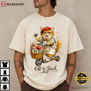 Artist Off Teach Art Teacher Cute Cat Back To School T Shirt (4)