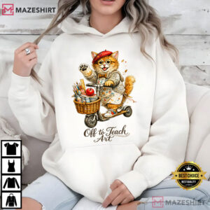 Artist Off Teach Art Teacher Cute Cat Back To School T Shirt (3)