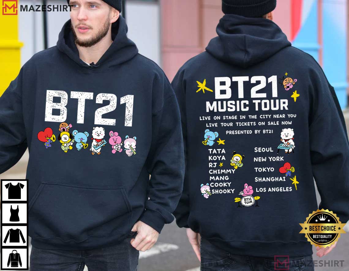 BT21 BTS Music Tour Fan Gift T-Shirt BT21 BTS Music Tour Fan Gift T-Shirt