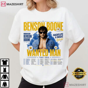 Benson Boone Wanted Man Tour 2026 Retro Music Fan Gift T Shirt (4)
