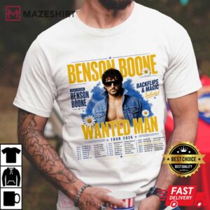 Benson Boone Wanted Man Tour 2026 Retro Music Fan Gift T Shirt (3)