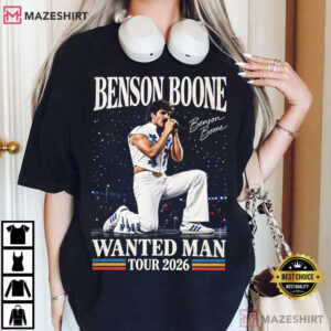 Benson Boone Tour 2026 Wanted Man Concert Pop Music T Shirt (3)