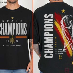 Spain 2026 Champions Soccer Vintage Football Fan T Shirt (1)