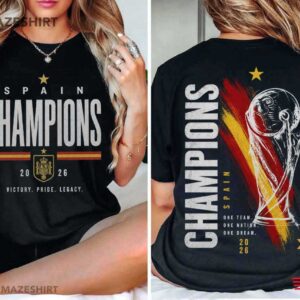 Spain 2026 Champions Soccer Vintage Football Fan T Shirt (3)