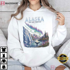 Alaska Northern Lights The Last Frontier Whale Tail Mountain Landscape T Shirt (4)