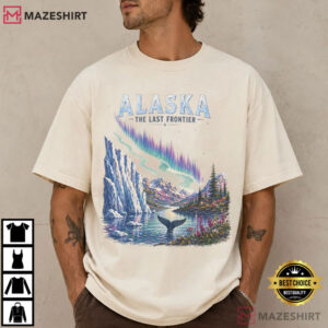Alaska Northern Lights The Last Frontier Whale Tail Mountain Landscape T-Shirt
