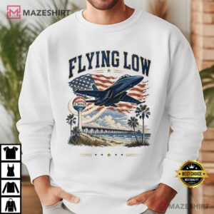 Blue Angels Low Flyover Vintage Pensacola Beach Jet Graphic T Shirt (2)