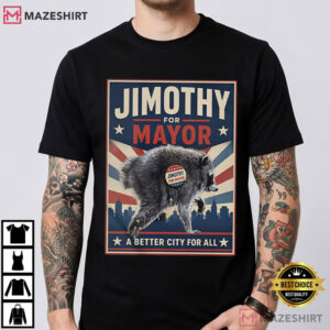 Jimothy Raccoon For Mayor Seattle Short Spine T Shirt (1)