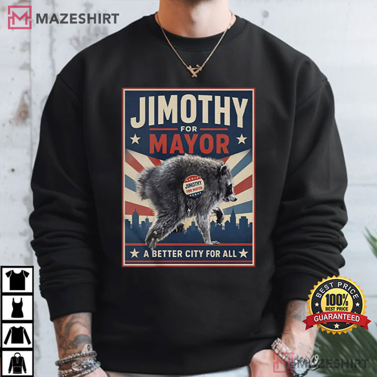 Jimothy Raccoon For Mayor Seattle Short Spine T-Shirt Jimothy Raccoon For Mayor Seattle Short Spine T-Shirt